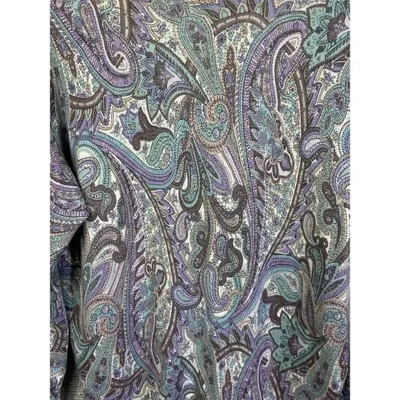 Talbots 100% Merino Wool Cardigan Sweater Women’s 2X Paisley Quiet Luxury Pretty - Picture 14 of 14
